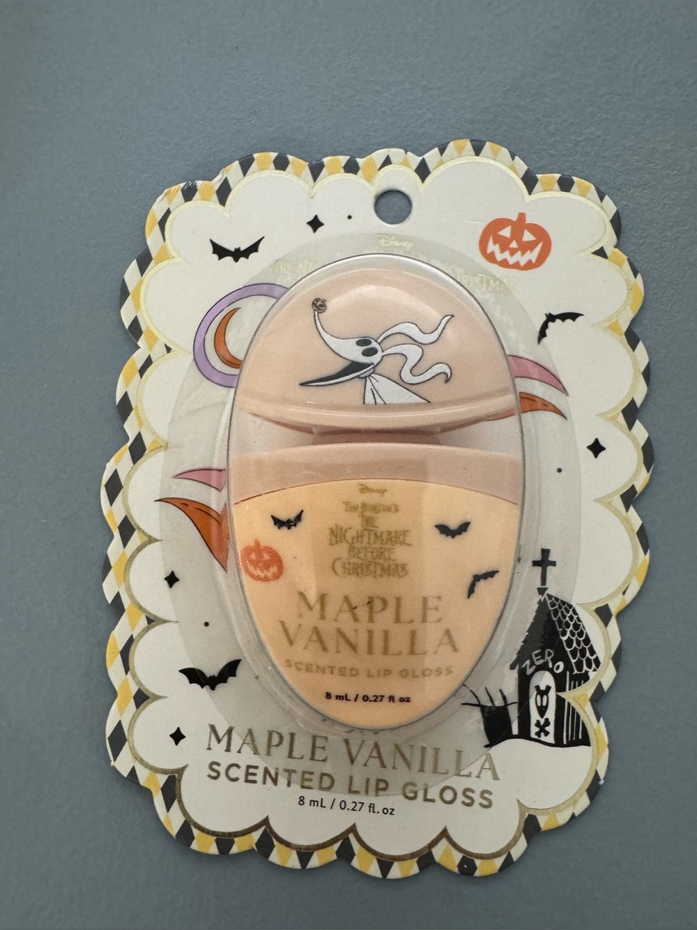 Disney Maple Vanilla Scented Lip Gloss Peach zero nightmare before Christmas